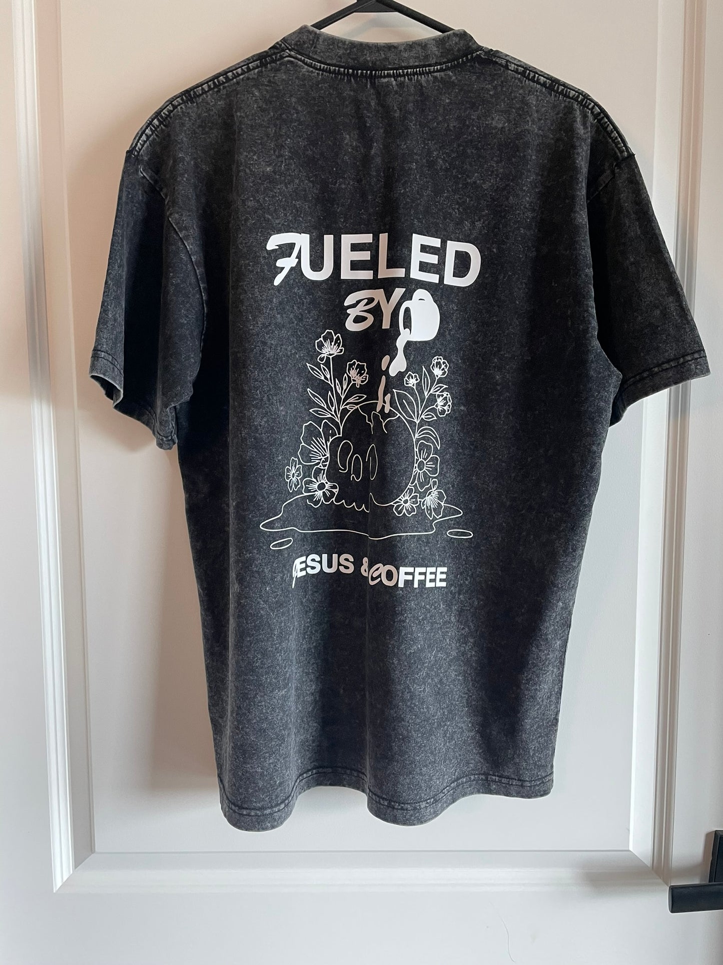 Unisex Fueled By Jesus & Coffee Acid Wash T-Shirt