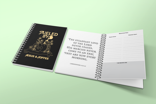 Fueled by Jesus and Coffee Lined Notebook by Idle Vanity